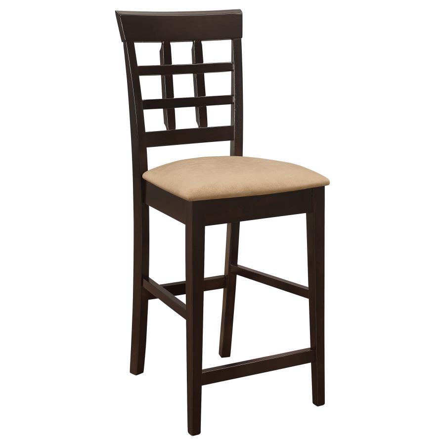 Gabriel Lattice-Back Upholstered Counter Chair Cappuccino (Set of 2)