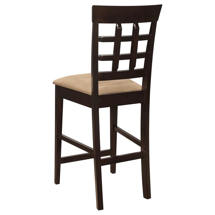 Gabriel Lattice-Back Upholstered Counter Chair Cappuccino (Set of 2)