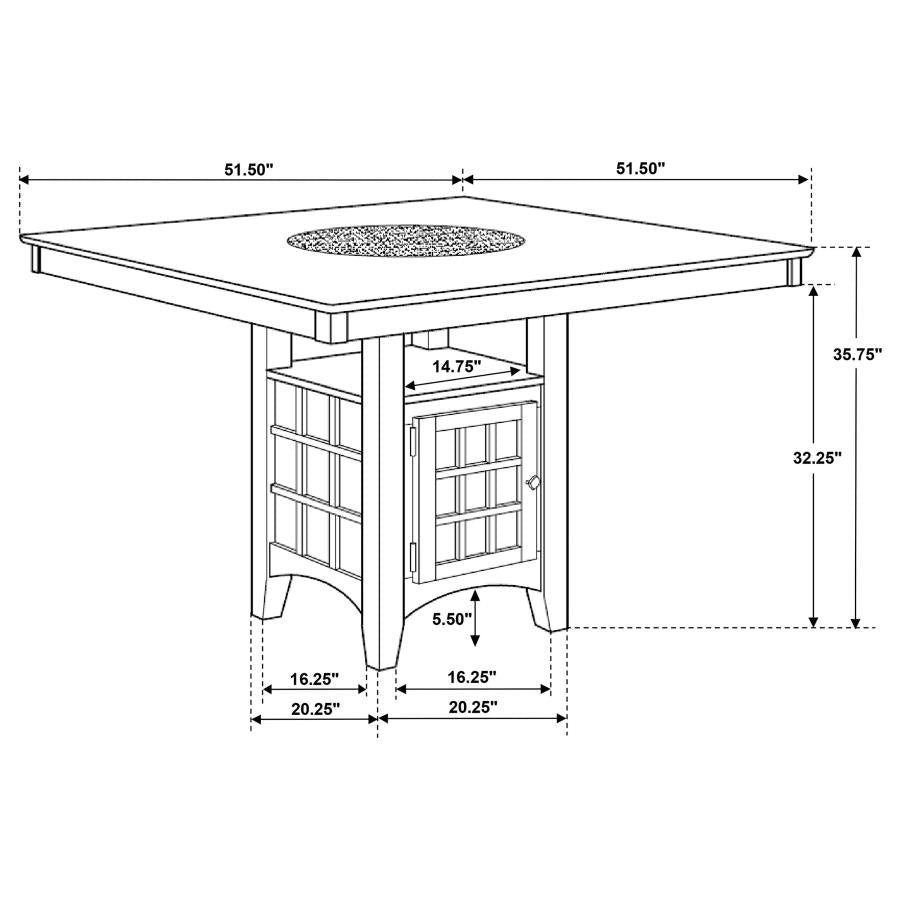 Gabriel 7-Piece Lattice-Back Counter Height Dining Set Cappuccino