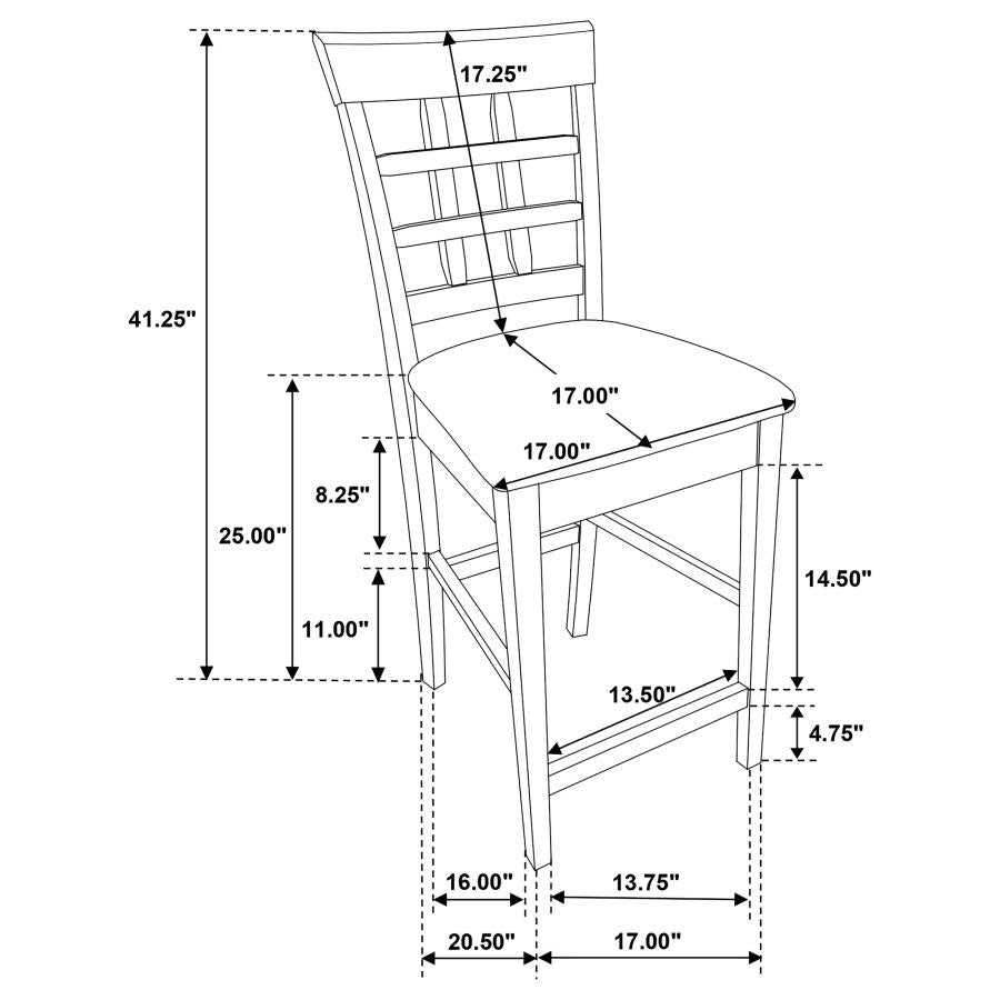 Gabriel 7-Piece Lattice-Back Counter Height Dining Set Cappuccino