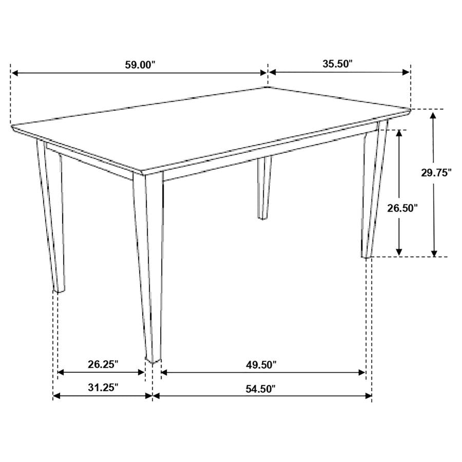 Gabriel Rectangular Rubberwood Dining Table for 4 Cappuccino