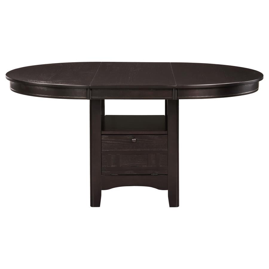 Lavon Oval 60-inch Wood Extension Leaf Dining Table Espresso