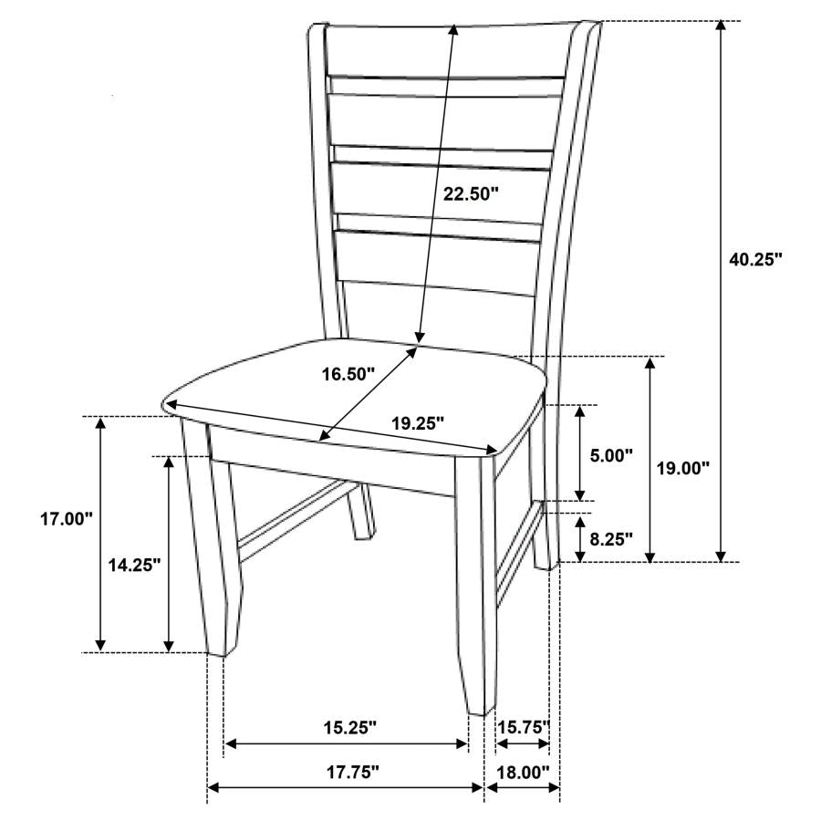 Dalila Wood Dining Side Chair Cappuccino (Set of 2)