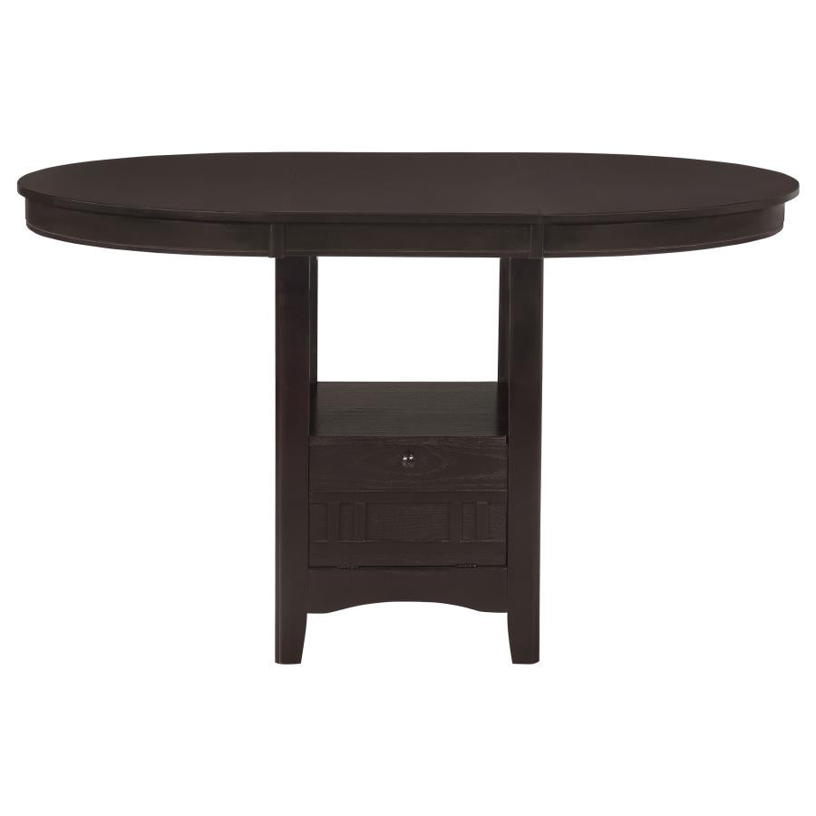 Lavon Oval 60-inch Counter Height Extension Dining Table Espresso