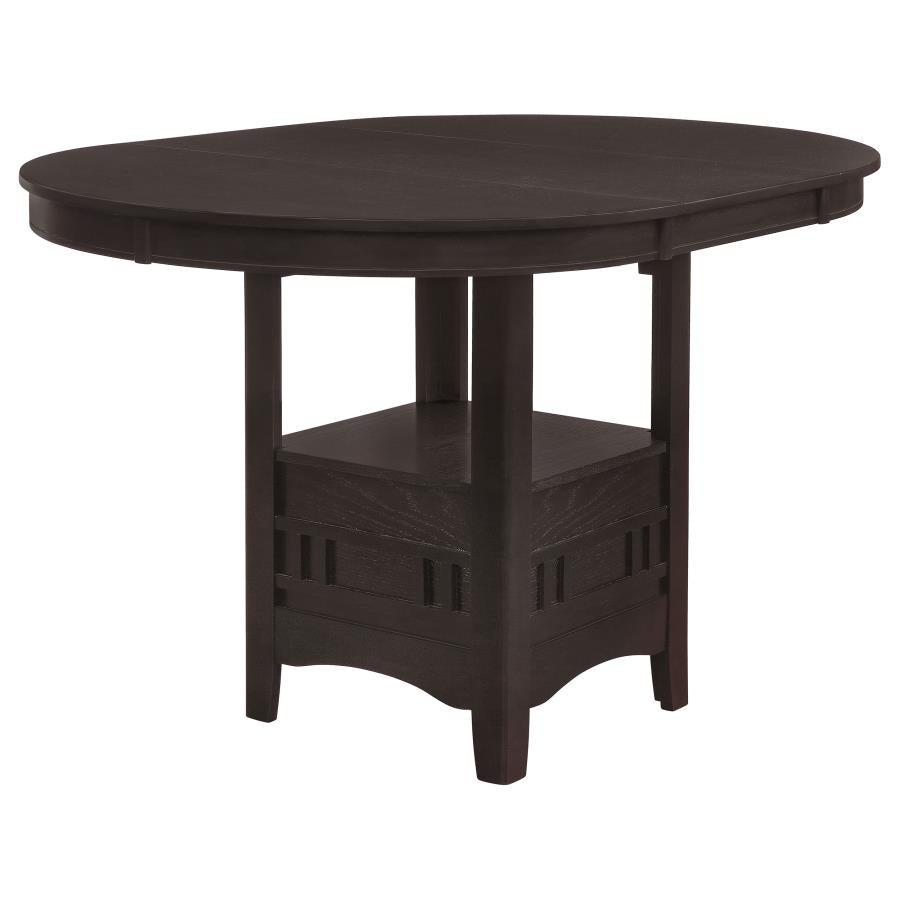 Lavon Oval 60-inch Counter Height Extension Dining Table Espresso