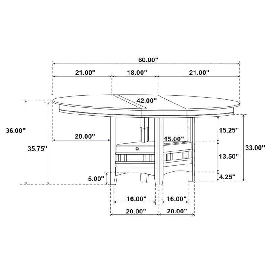 Lavon Oval 60-inch Counter Height Extension Dining Table Espresso