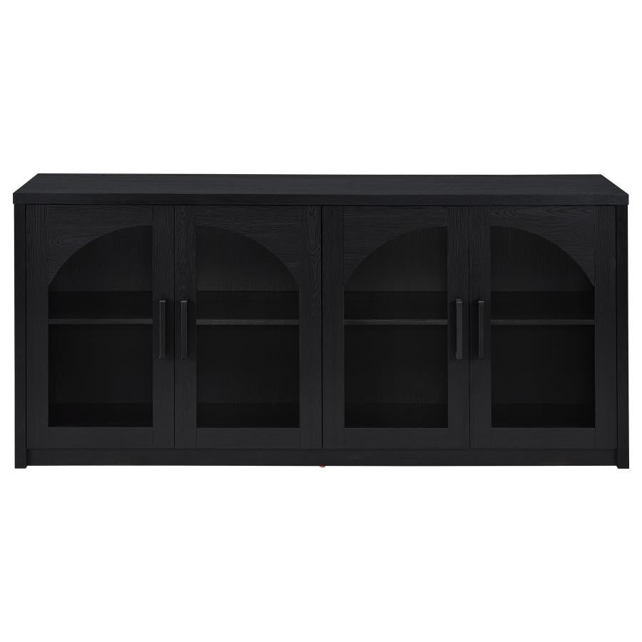 Riva 4-door Dining Sideboard Buffet Storage Credenza Black