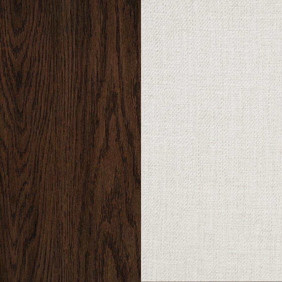 Baney Fabric Upholstered Dining Side Chair Cream and Dark Oak