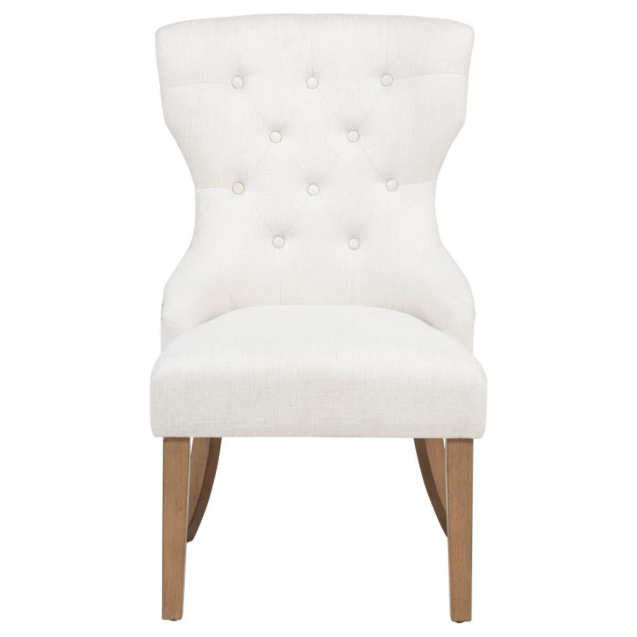Baney Fabric Upholstered Dining Side Chair Beige and Rustic Honey