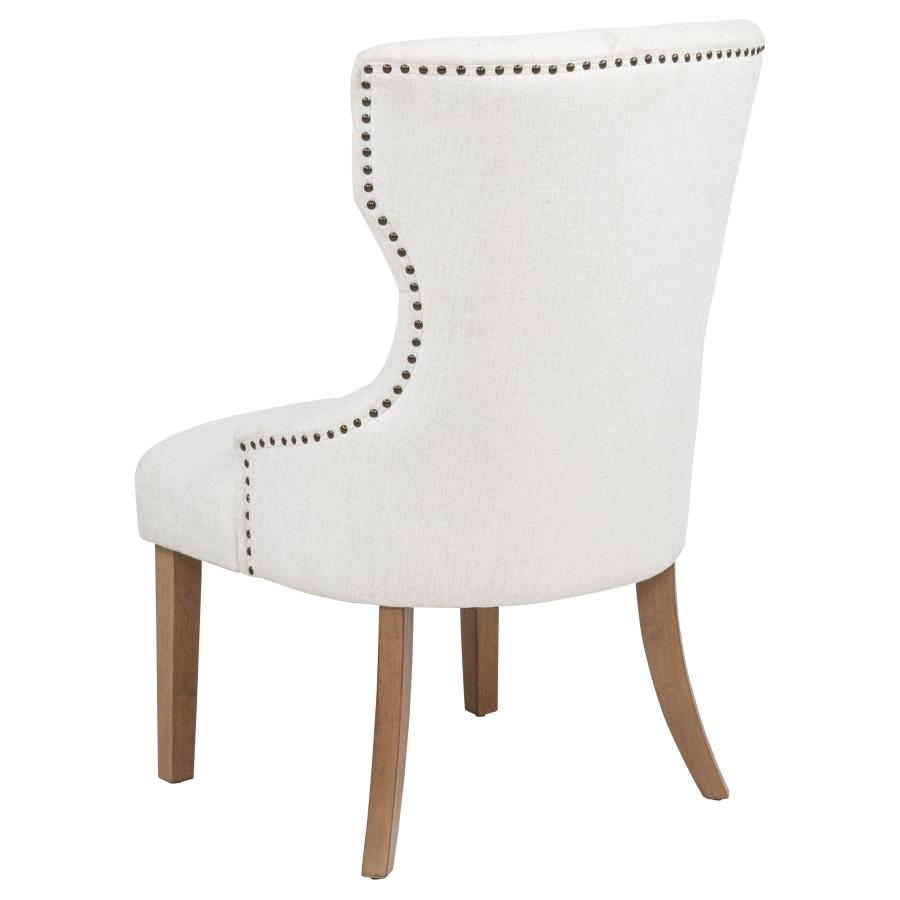 Baney Fabric Upholstered Dining Side Chair Beige and Rustic Honey