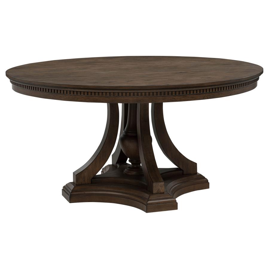 Ridgewell 5-piece Round Pedestal Dining Set Dark Oak