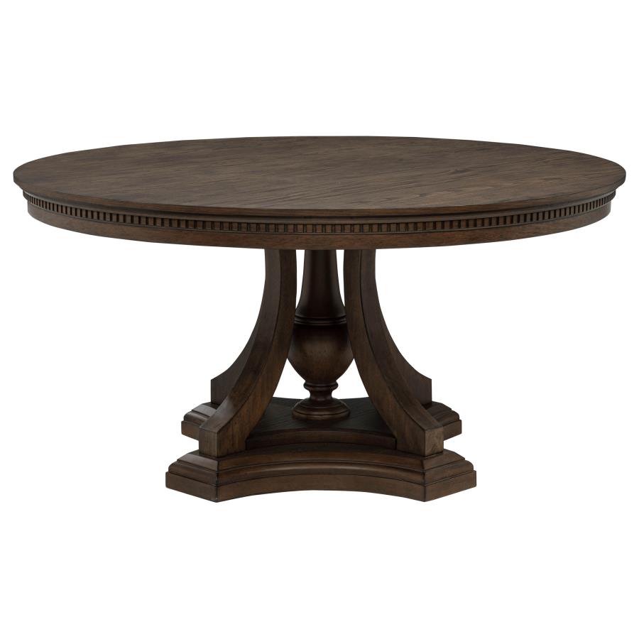 Ridgewell 5-piece Round Pedestal Dining Set Dark Oak