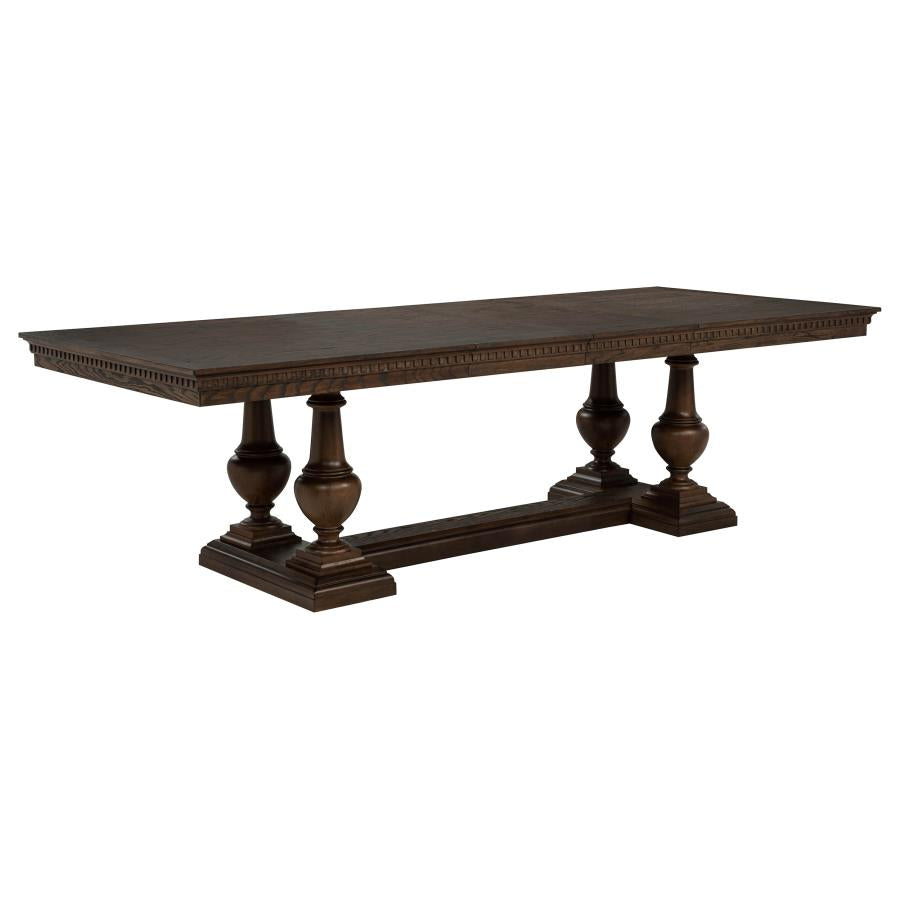 Ridgewell 7-piece Rectangular Trestle Dining Set Dark Oak