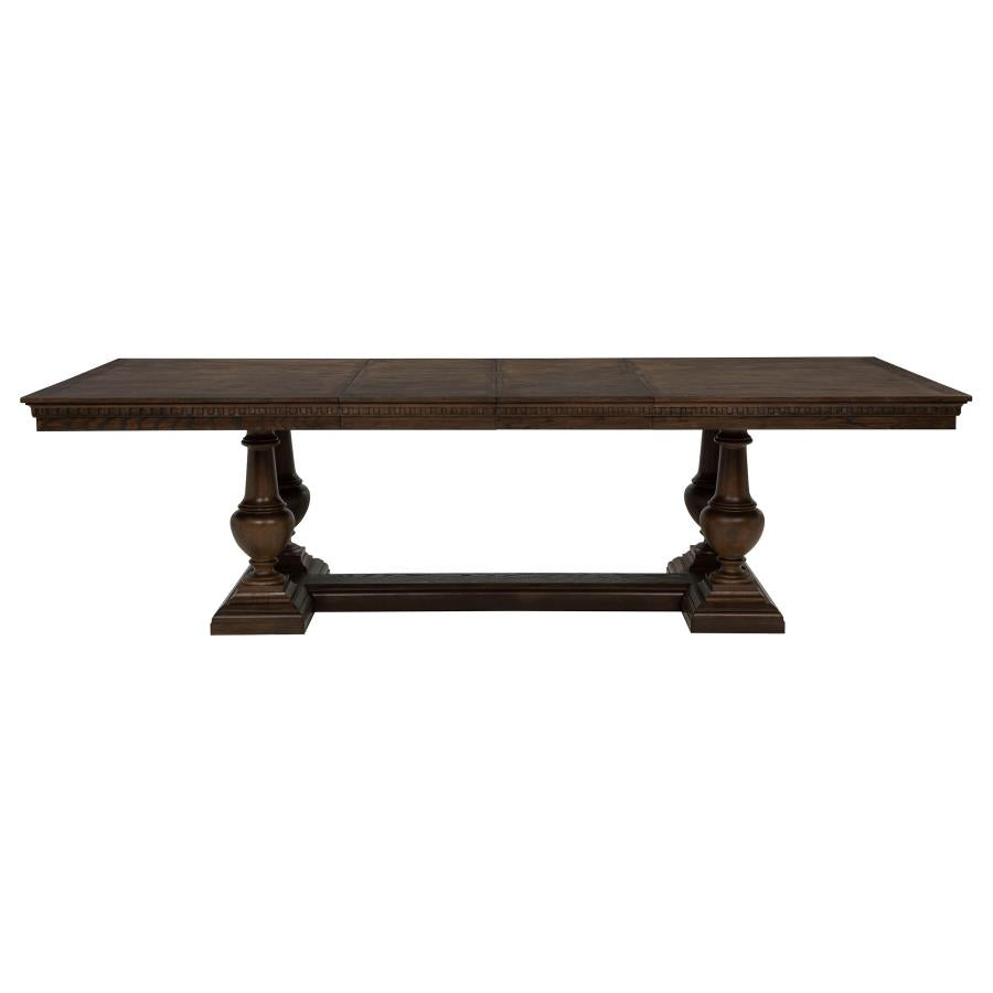 Ridgewell 7-piece Rectangular Trestle Dining Set Dark Oak