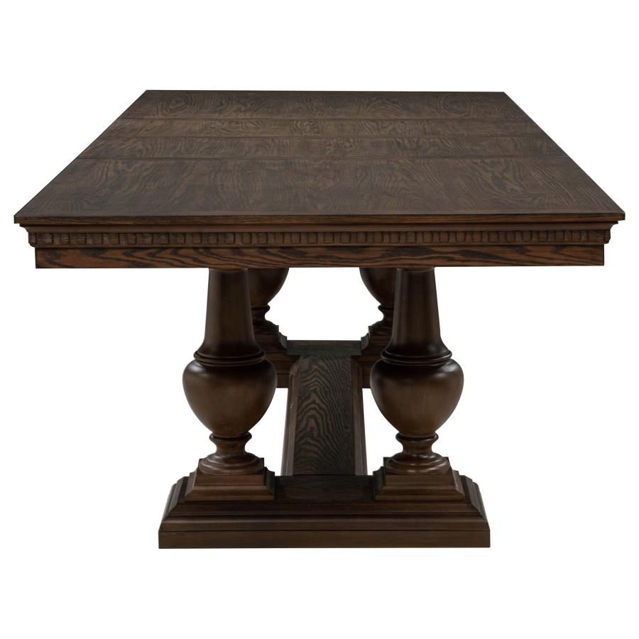 Ridgewell 7-piece Rectangular Trestle Dining Set Dark Oak