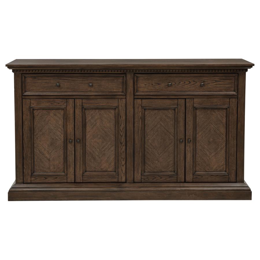 Ridgewell 2-drawer 4-door Dining Server Dark Oak