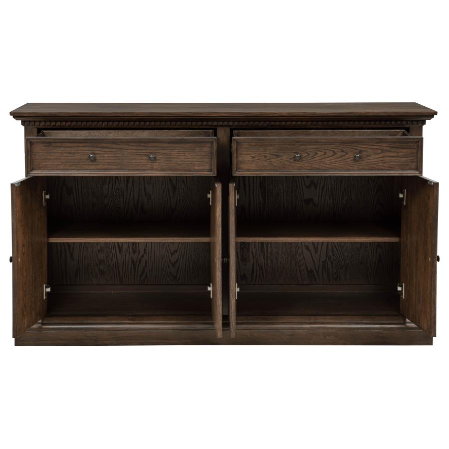 Ridgewell 2-drawer 4-door Dining Server Dark Oak
