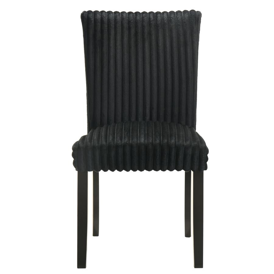 Dermott Upholstered Parson Dining Side Chair Black (Set of 2)