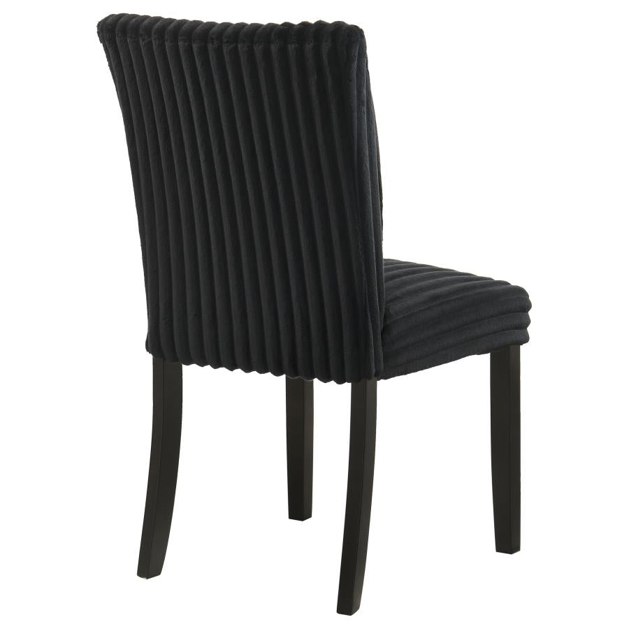Dermott Upholstered Parson Dining Side Chair Black (Set of 2)