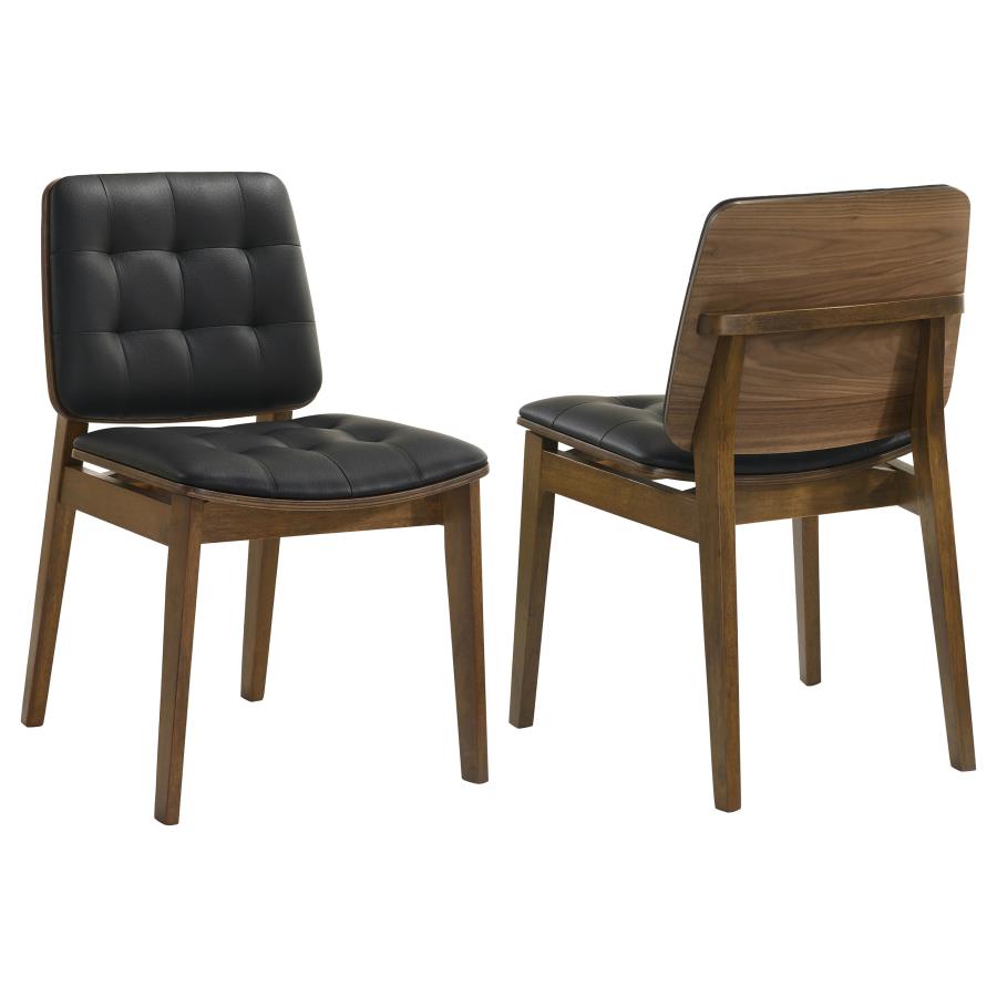 Redbridge Faux Leather Dining Side Chair Walnut (Set of 2)
