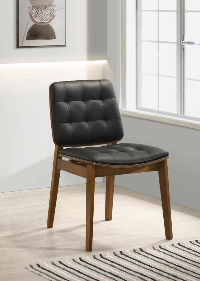 Redbridge Faux Leather Dining Side Chair Walnut (Set of 2)