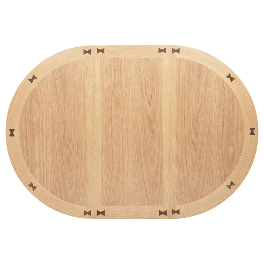 Lavon Oval 60-inch Wood Extension Leaf Dining Table Light Oak