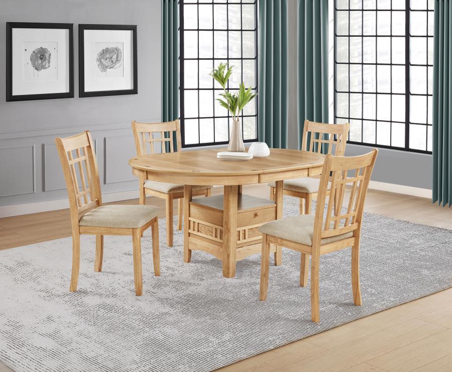 Lavon Wood Dining Side Chair Linen and Light Oak (Set of 2)