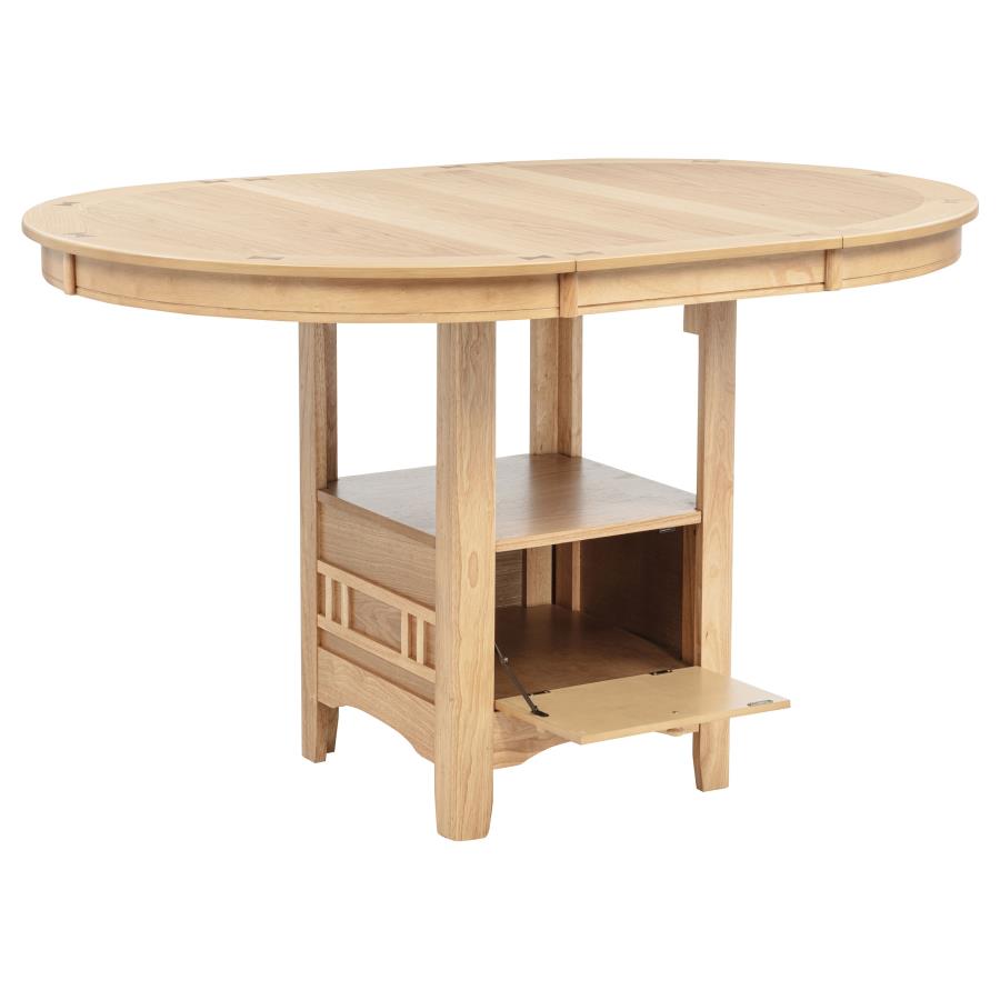 Lavon 5-piece Oval Counter Height Extension Dining Set Light Oak