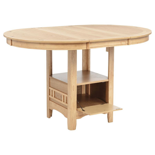 Lavon Oval 60-inch Counter Height Extension Dining Table Light Oak