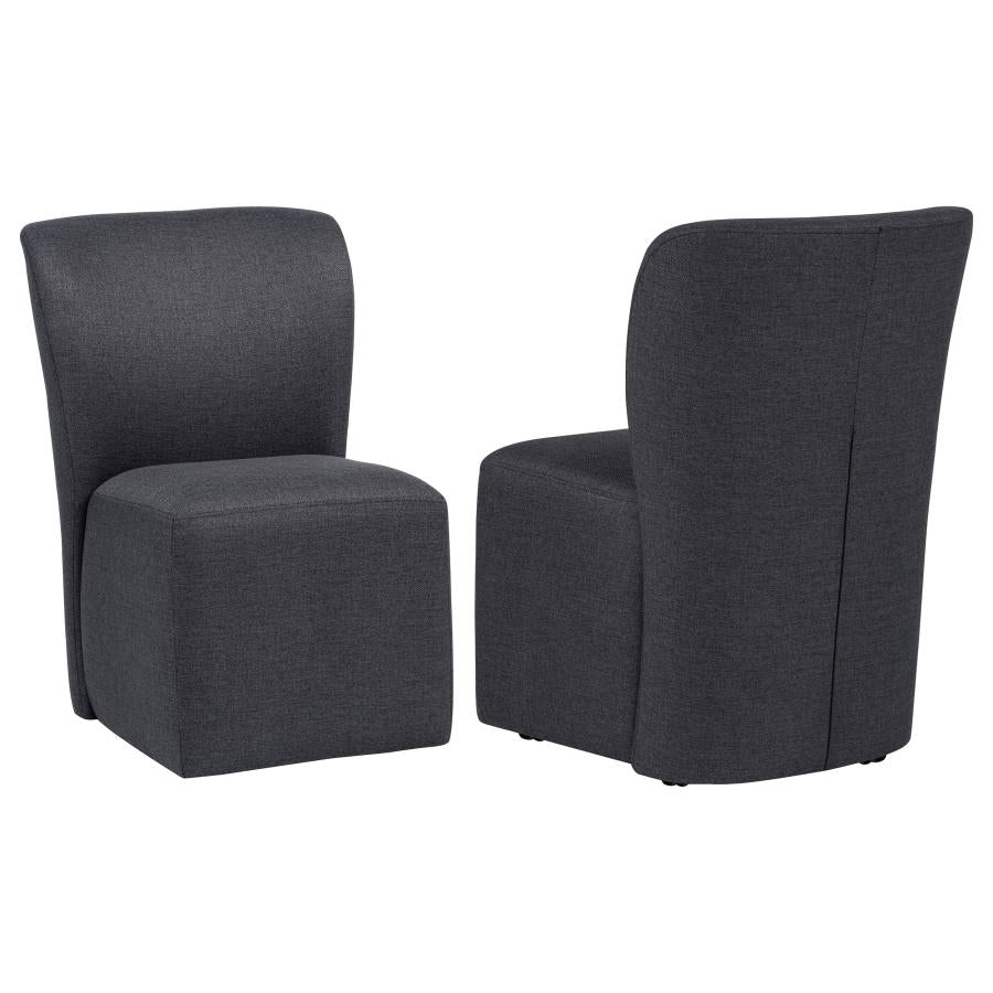 Jaelynn Upholstered Dining Side Chair Charcoal (Set of 2)
