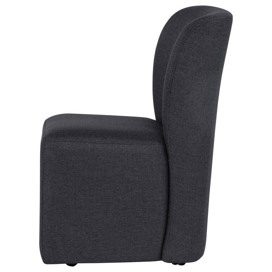 Jaelynn Upholstered Dining Side Chair Charcoal (Set of 2)