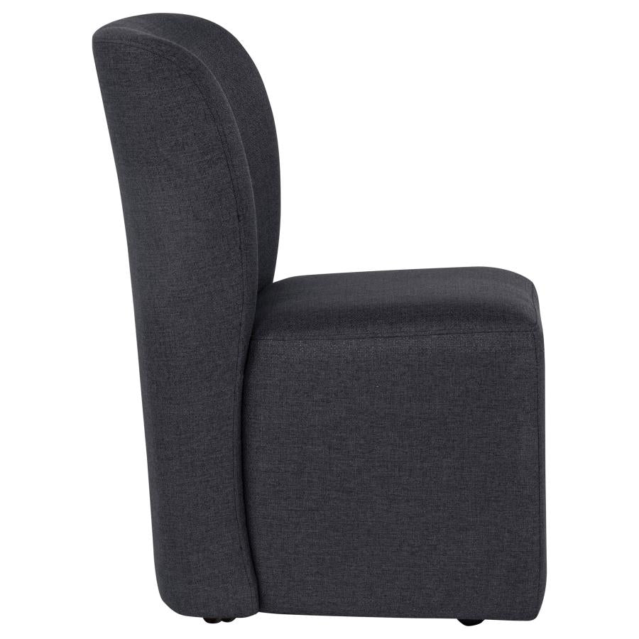 Jaelynn Upholstered Dining Side Chair Charcoal (Set of 2)