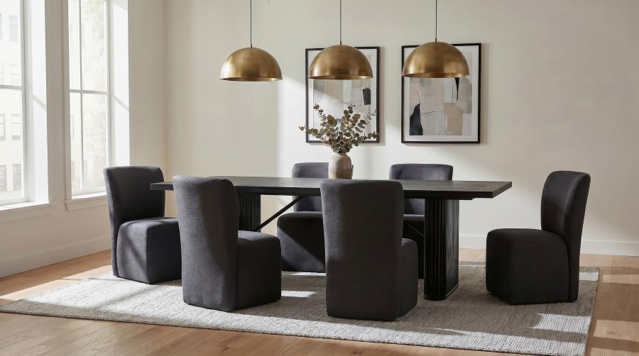Jaelynn Upholstered Dining Side Chair Charcoal (Set of 2)