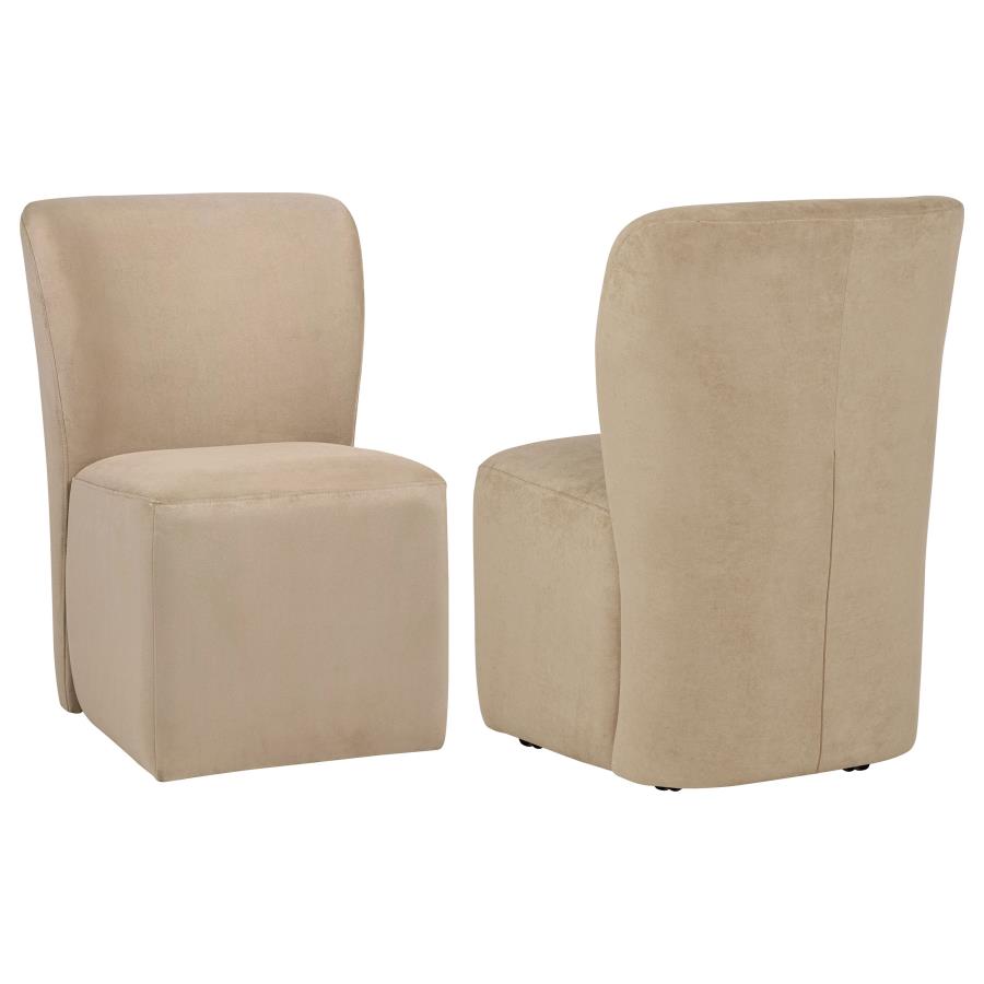 Jaelynn Upholstered Dining Side Chair Tan (Set of 2)
