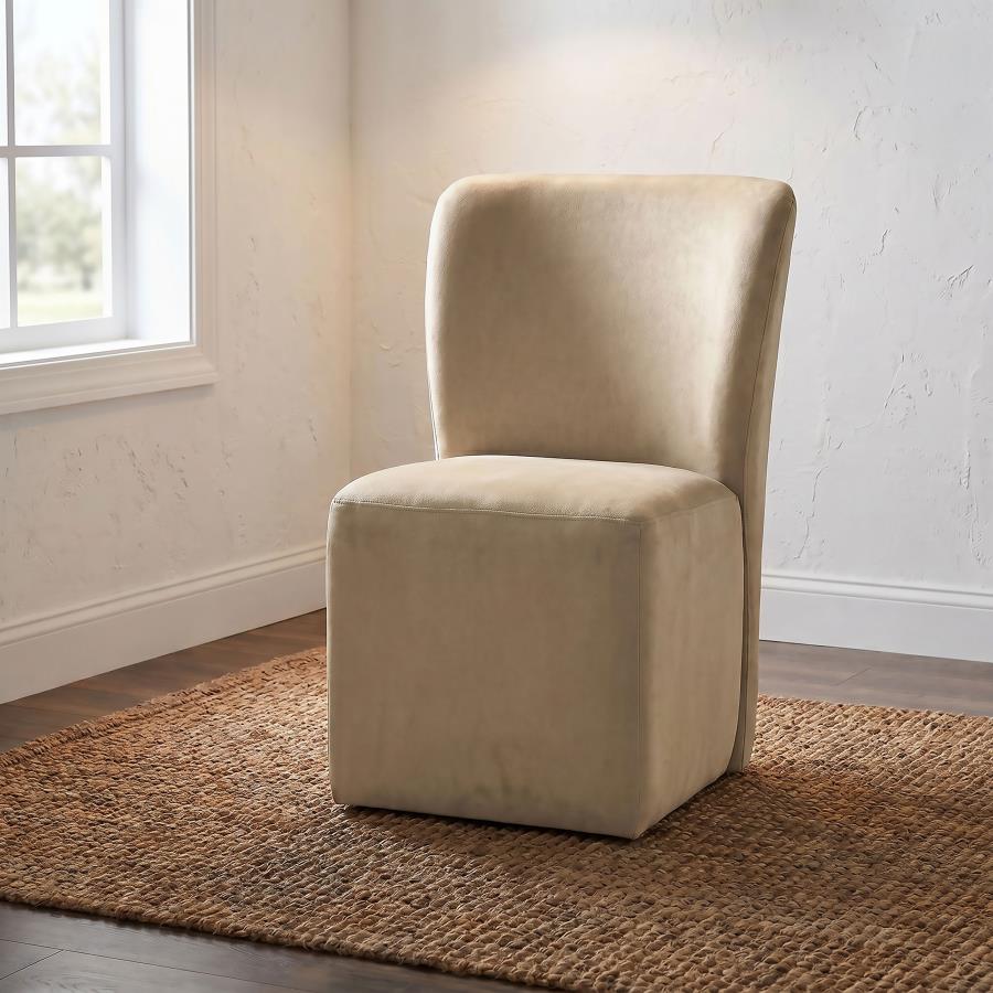 Jaelynn Upholstered Dining Side Chair Tan (Set of 2)