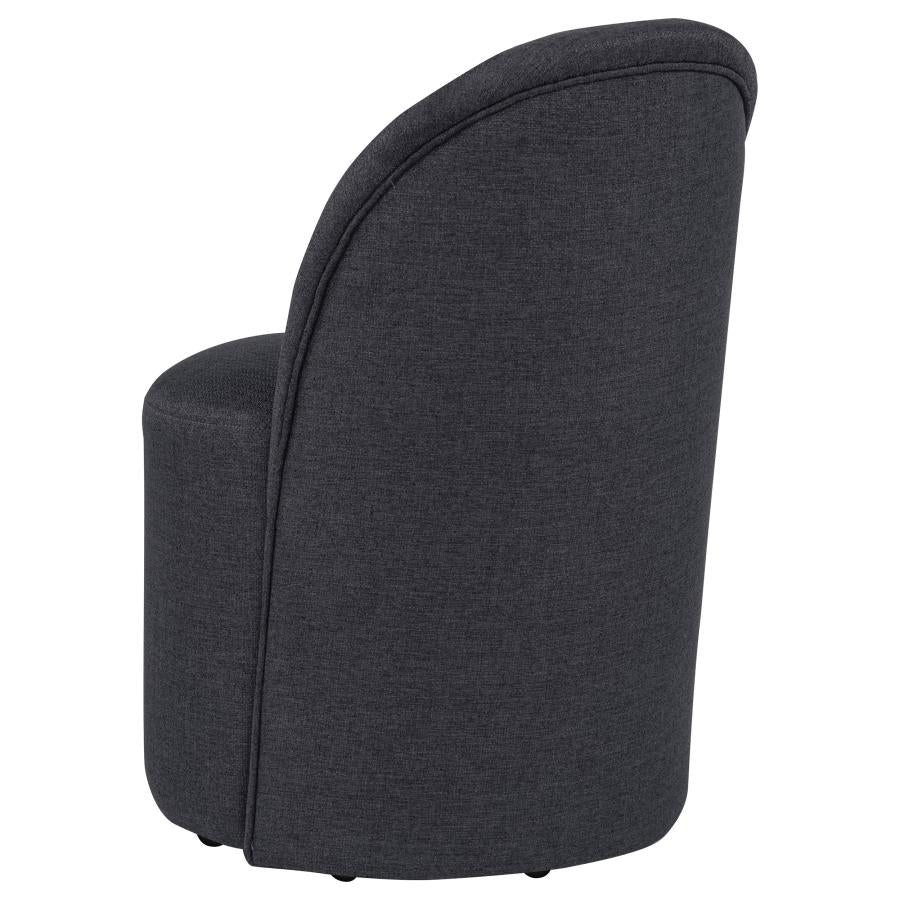Aubrey Upholstered Barrel Dining Side Chair Charcoal (Set of 2)