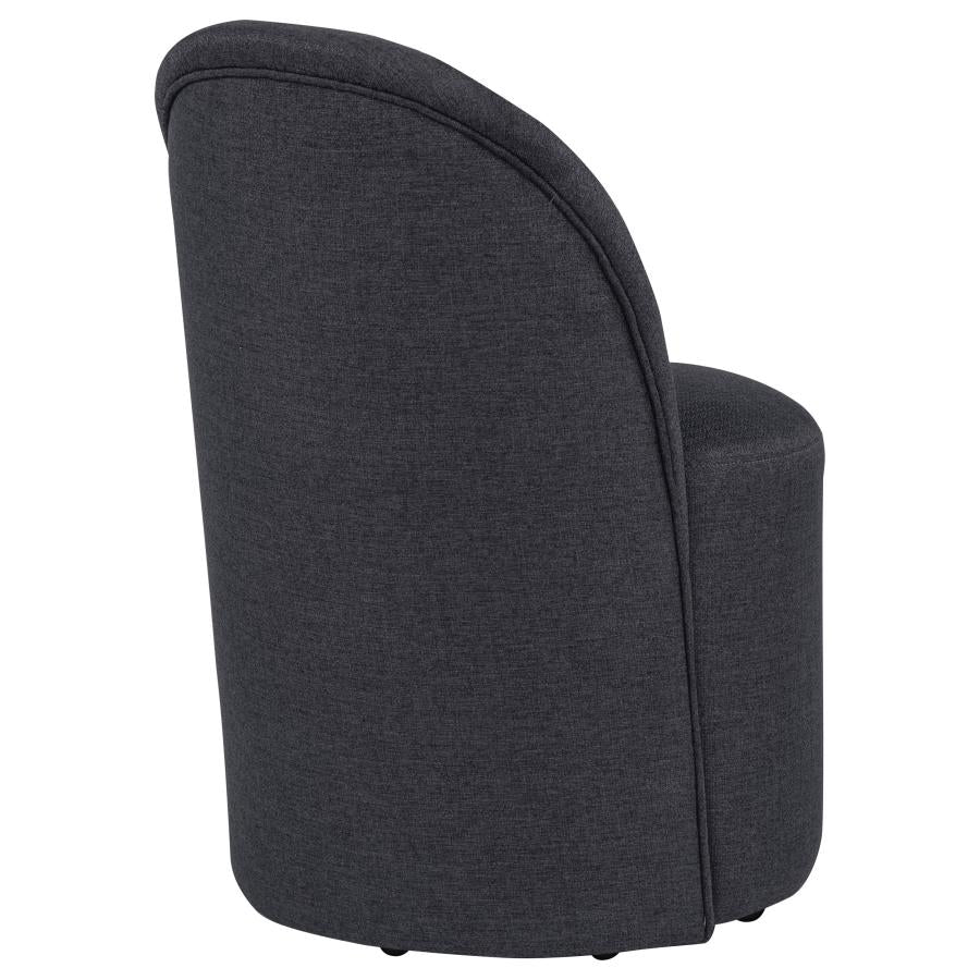 Aubrey Upholstered Barrel Dining Side Chair Charcoal (Set of 2)