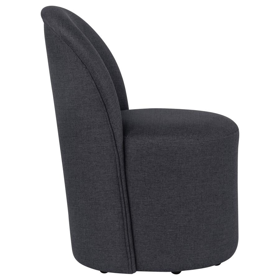Aubrey Upholstered Barrel Dining Side Chair Charcoal (Set of 2)