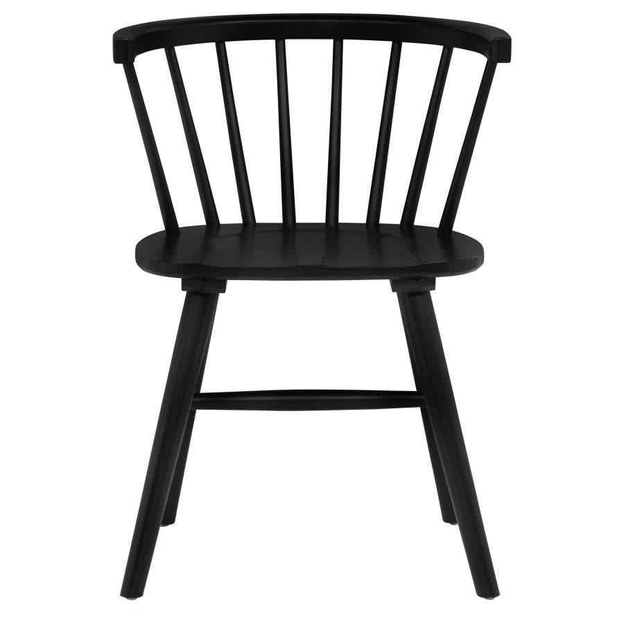Jeffries Windsor Wood Dining Side Chair Black (Set of 2)