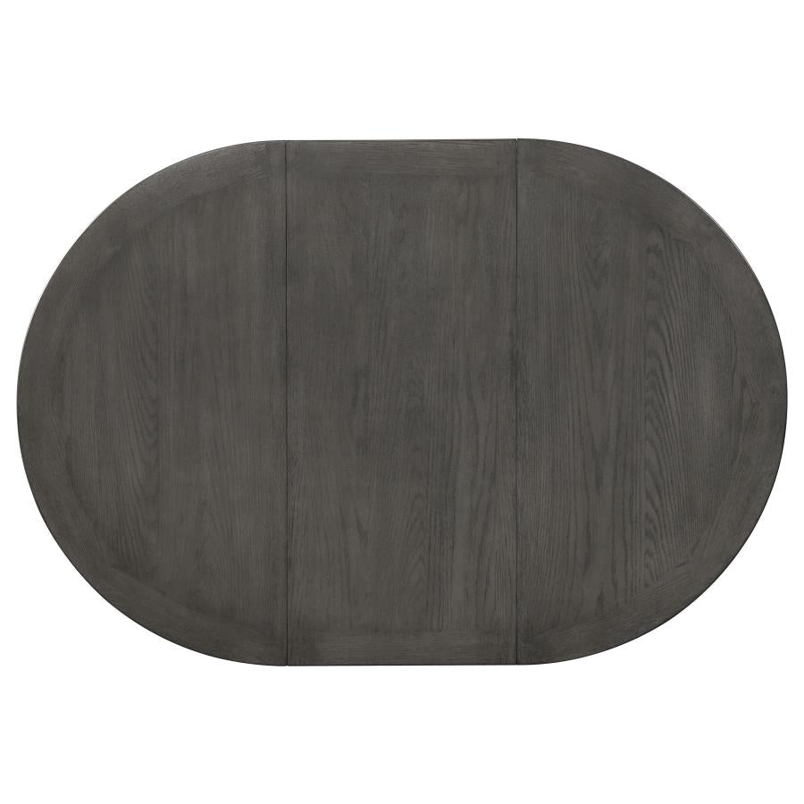 Lavon Oval 60-inch Wood Extension Leaf Dining Table Medium Grey