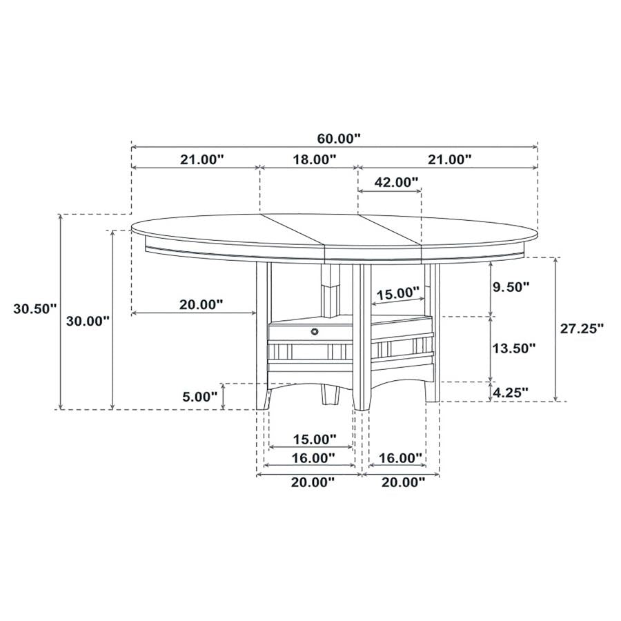 Lavon Oval 60-inch Wood Extension Leaf Dining Table Medium Grey