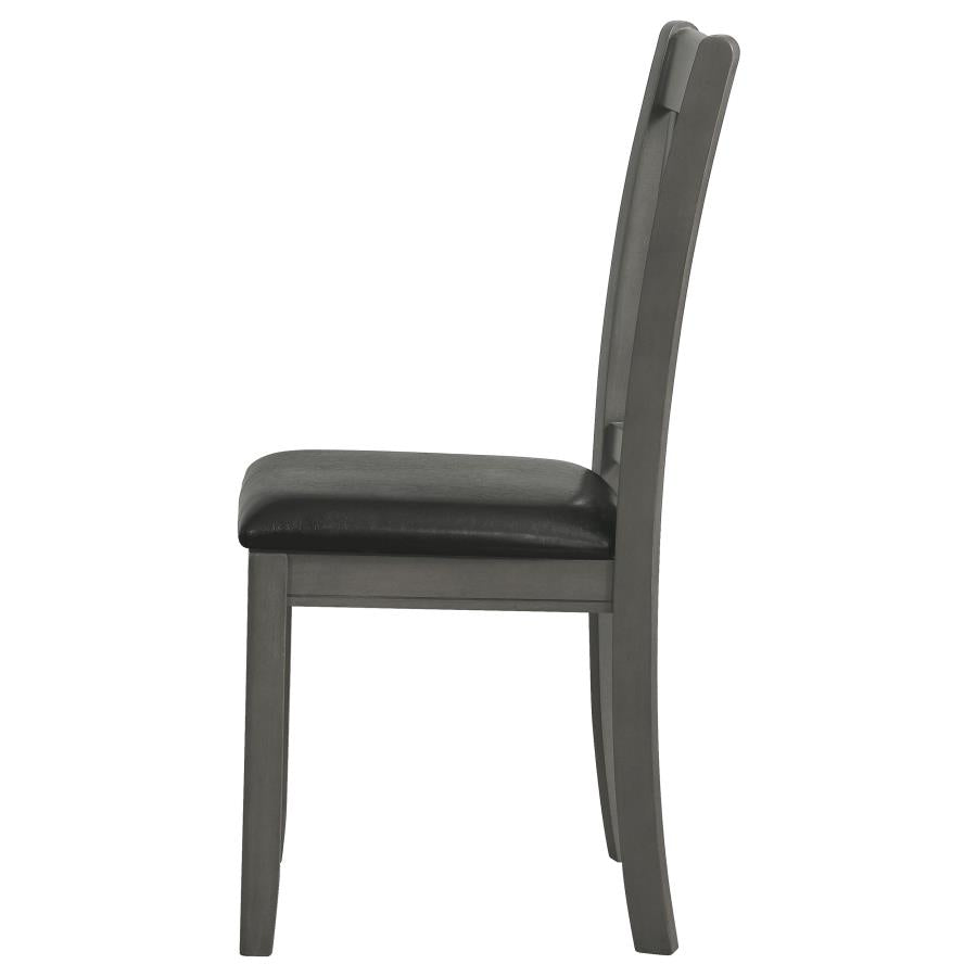 Lavon Wood Dining Side Chair Black and Medium Grey (Set of 2)
