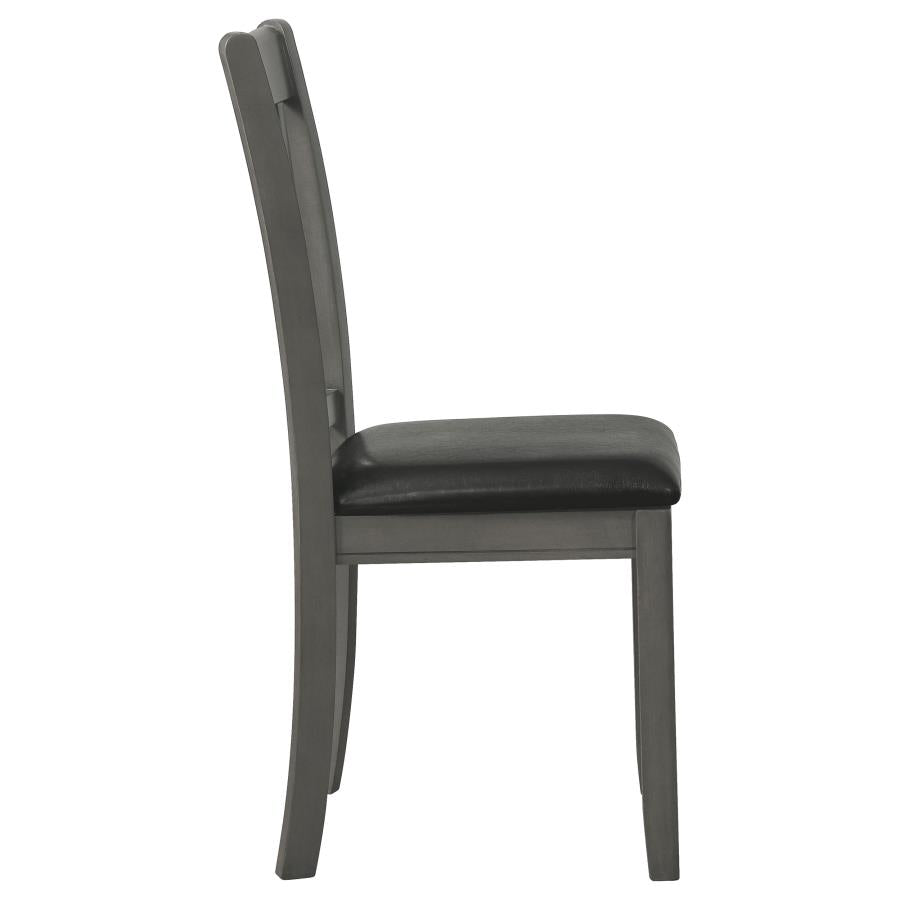 Lavon Wood Dining Side Chair Black and Medium Grey (Set of 2)