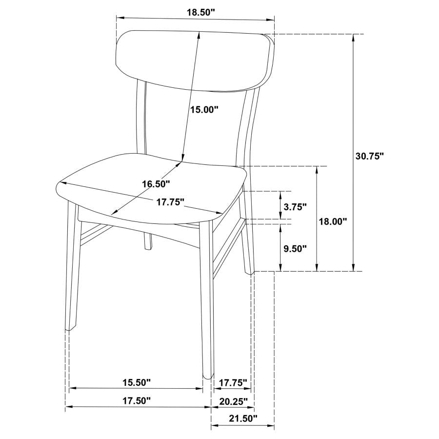 Dortch 5-piece Oval Dining Set with Upholstered Chairs Walnut