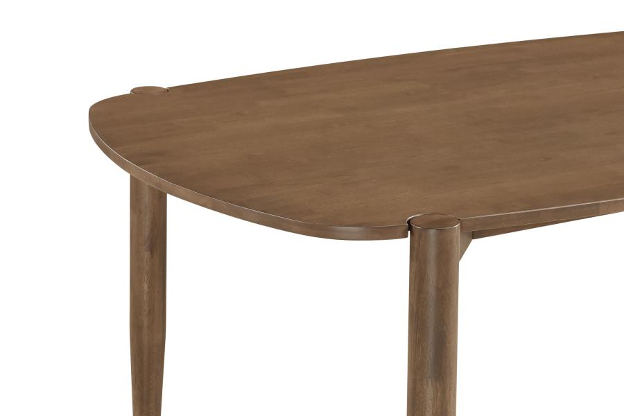 Dortch 63-inch Oval Rubberwood Dining Table with Tapered Legs Walnut