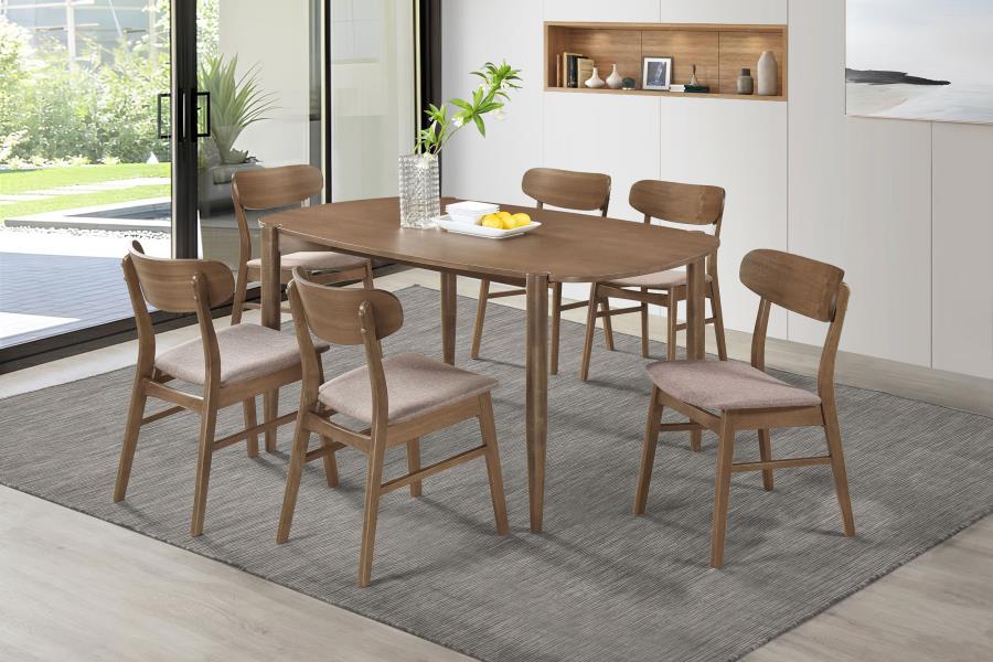 Dortch Curved-Back Upholstered Dining Side Chair Walnut Set of 2