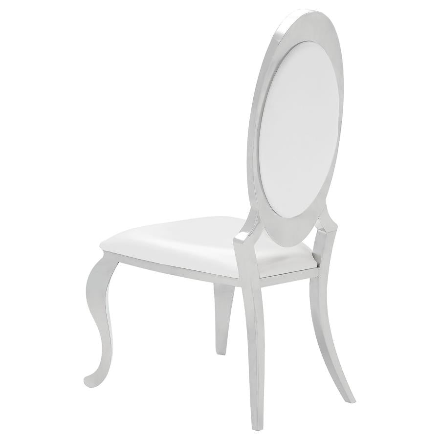 Antoine 7-piece White Tempered Glass Dining Set Cream White Chairs
