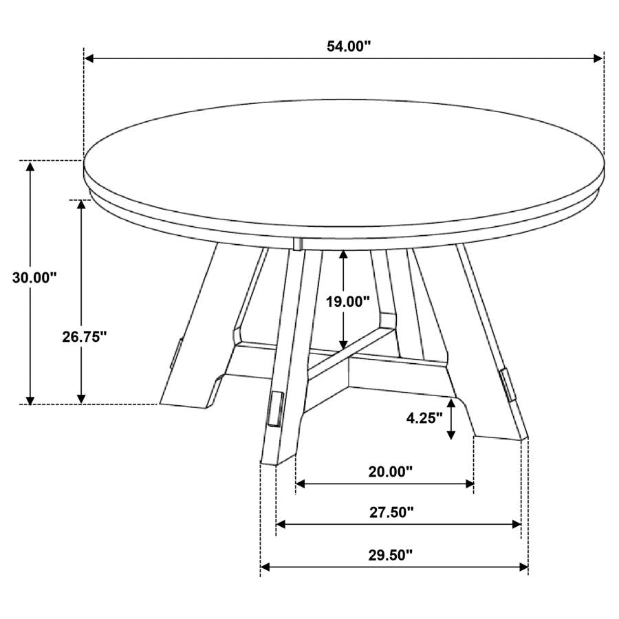 Danvers Round 54-inch Wood Dining Table Brown Oak