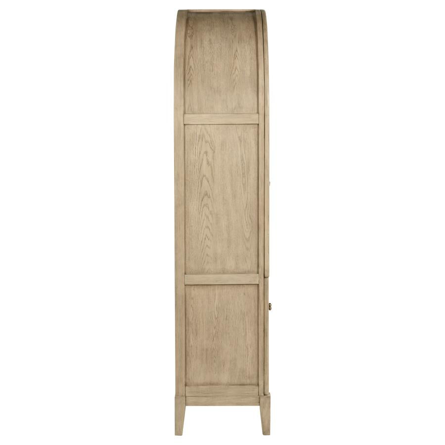 Kailani 4-Door Cane Dining Vitrine Display Cabinet Beige Oak