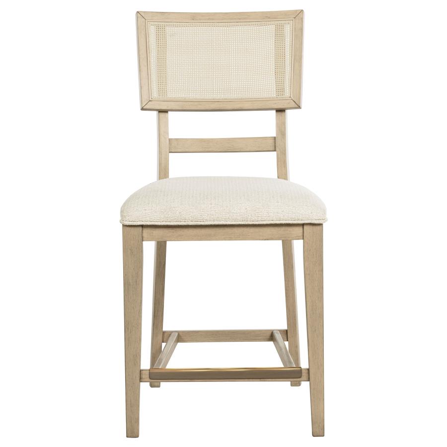 Kailani Rattan Cane Counter Side Chair Beige Oak (Set of 2)